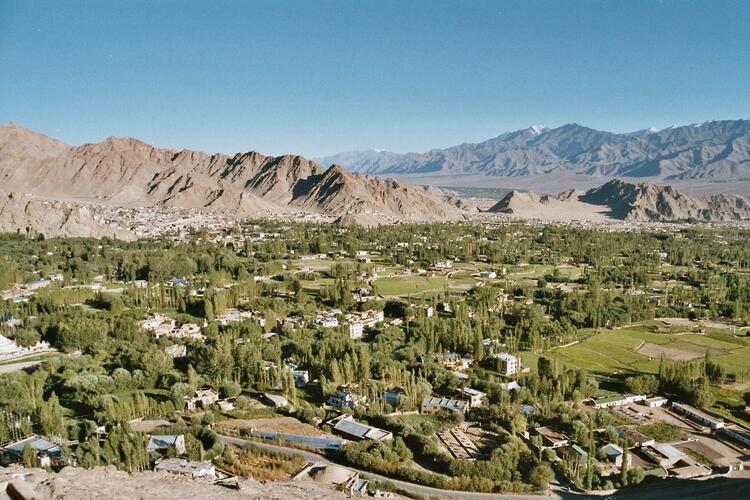Leh town at 11,500 ft. (3,500 mt) Leh town at 11,500 ft. (3,500 mt)