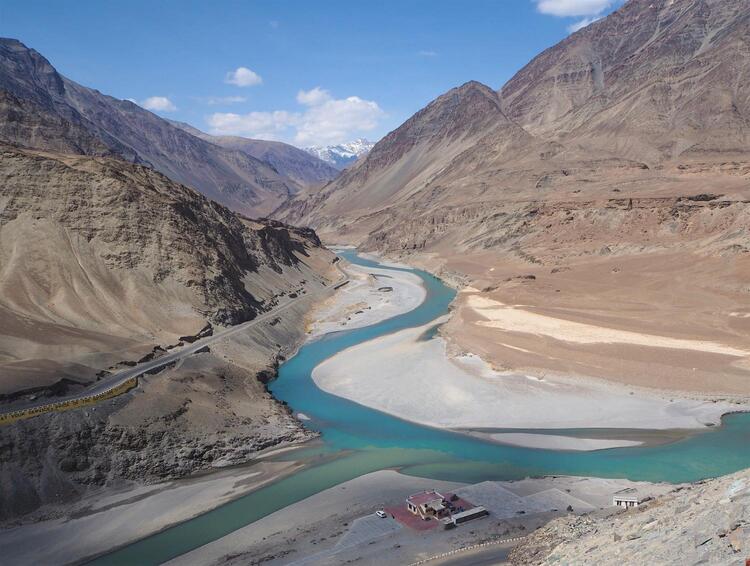 Indus and Zangskar River Confluence ("Sangam") near Leh Indus and Zangskar River Confluence ("Sangam") near Leh